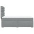 Cama box spring con colchón tela gris claro 80x200