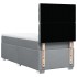 Cama box spring con colchón tela gris claro 80x200