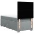 Cama box spring con colchón tela gris claro 80x200