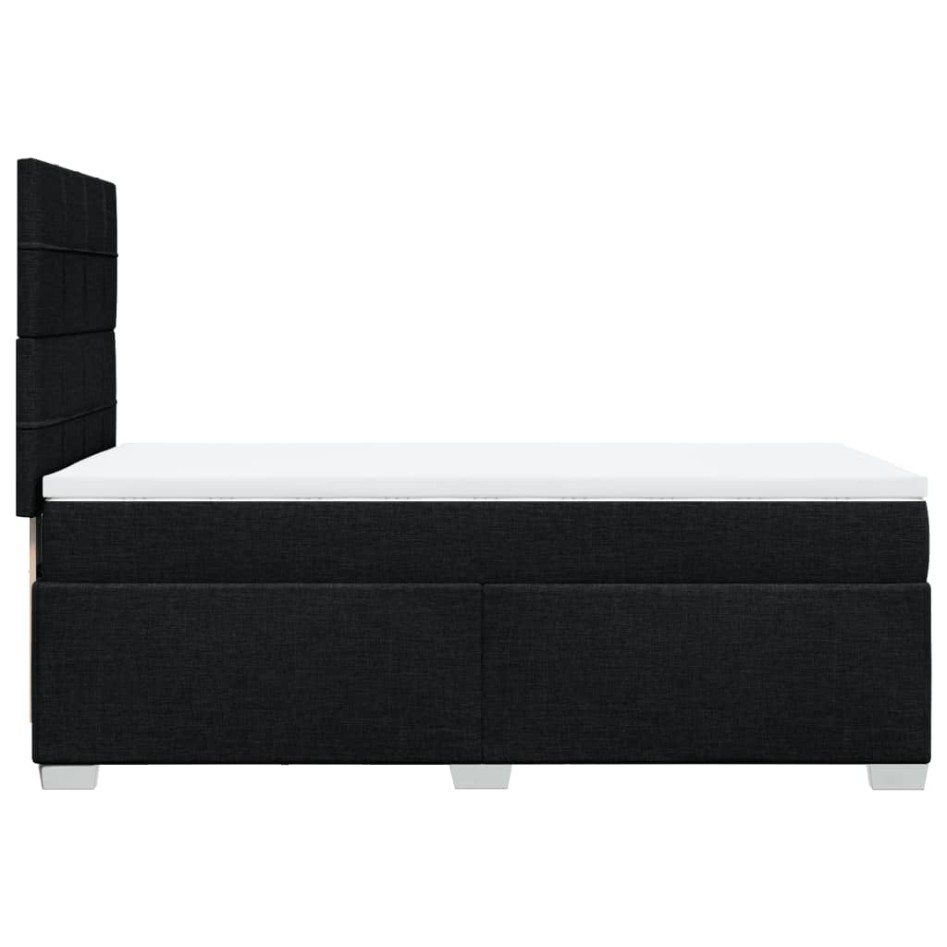 Cama box spring con colchón tela negro 80x200