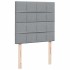 Cama box spring con colchón tela gris claro 90x190
