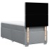 Cama box spring con colchón tela gris claro 100x200