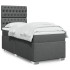 Cama box spring con colchón tela gris oscuro 100x200