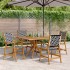 Juego de comedor de jardín 5 piezas madera maciza de