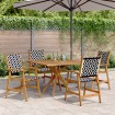 Juego de comedor de jardín 5 piezas madera maciza de acacia