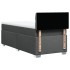 Cama box spring con colchón tela gris oscuro 80x200