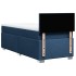 Cama box spring con colchón tela azul 80x200
