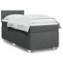 Cama box spring con colchón tela gris oscuro 80x200