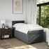 Cama box spring con colchón tela gris oscuro 80x200