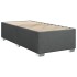 Cama box spring con colchón tela gris oscuro 80x200
