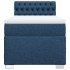Cama box spring con colchón tela azul 80x200