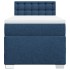 Cama box spring con colchón tela azul 80x200