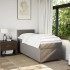 Cama box spring con colchón tela gris taupe 90x190