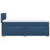 Cama box spring con colchón tela azul 90x190