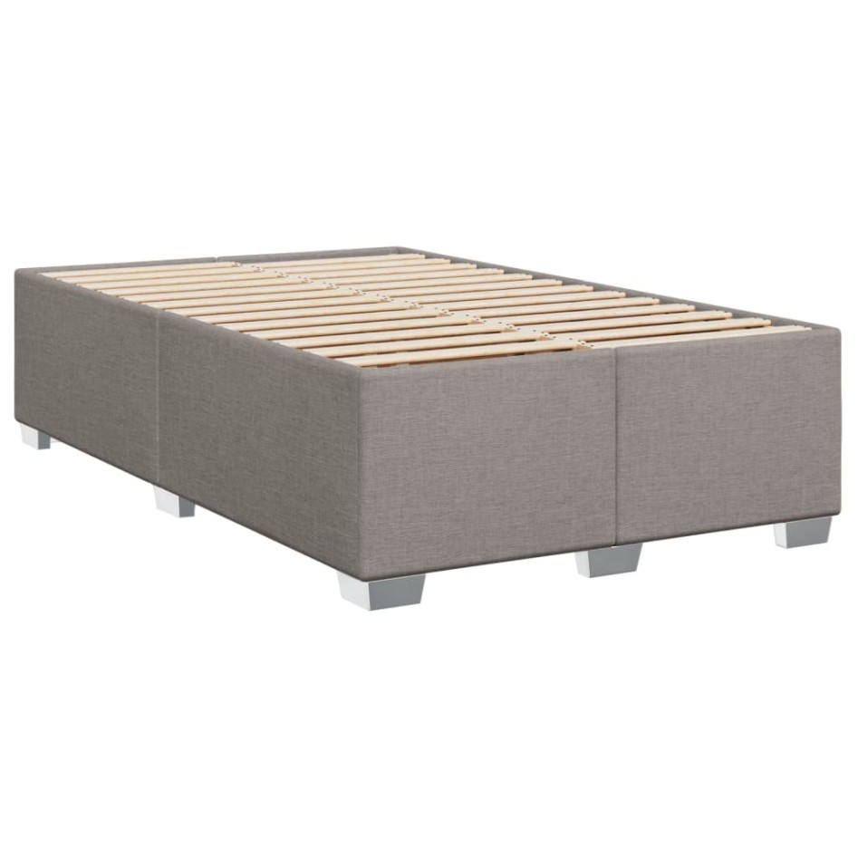 Cama box spring con colchón tela gris taupe 90x190