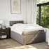 Cama box spring con colchón tela gris taupe 120x200