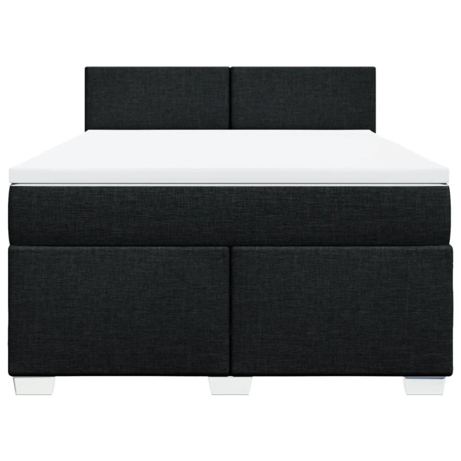 Cama box spring con colchón tela negro 140x190