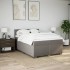 Cama box spring con colchón tela gris taupe 140x200