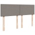 Cama box spring con colchón tela gris taupe 140x200