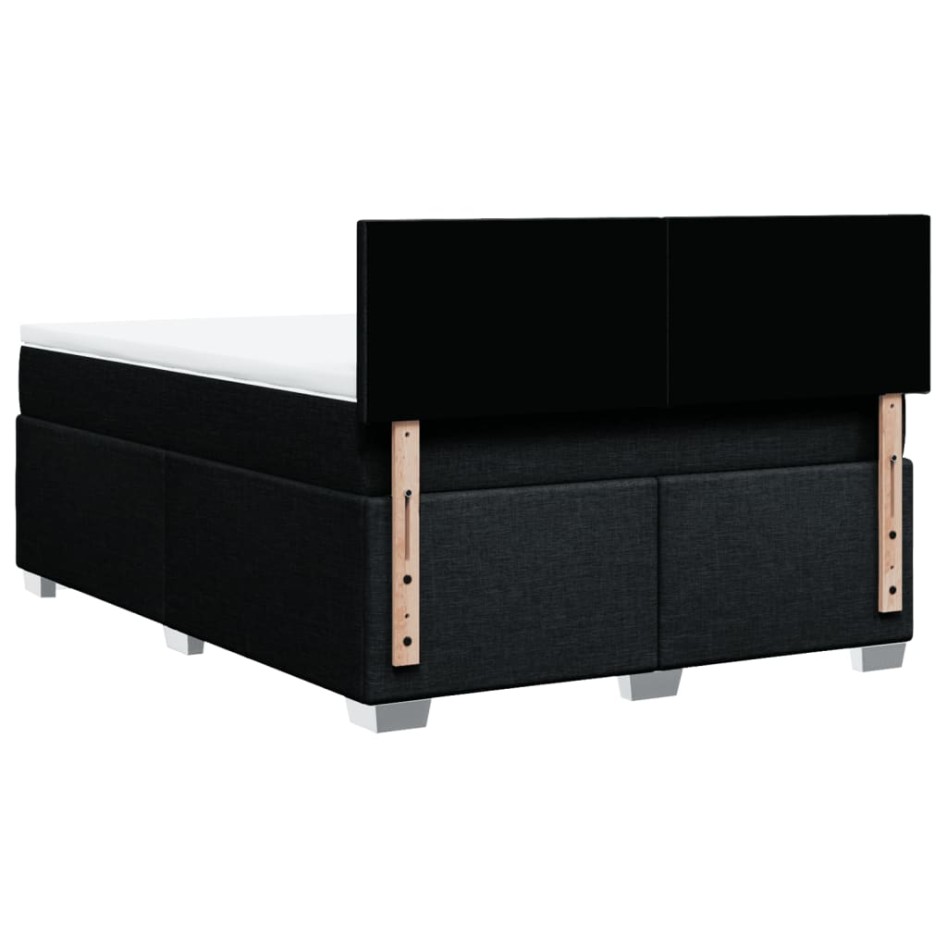 Cama box spring con colchón tela negro 160x200