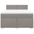 Cama box spring con colchón tela gris taupe 160x200