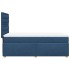 Cama box spring con colchón tela azul 80x200