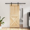 Puerta corredera con herrajes madera maciza de pino 85x210 cm