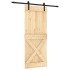 Puerta corredera con herrajes madera maciza de pino 85x210