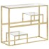 Mesa consola acero inoxidable dorado y vidrio