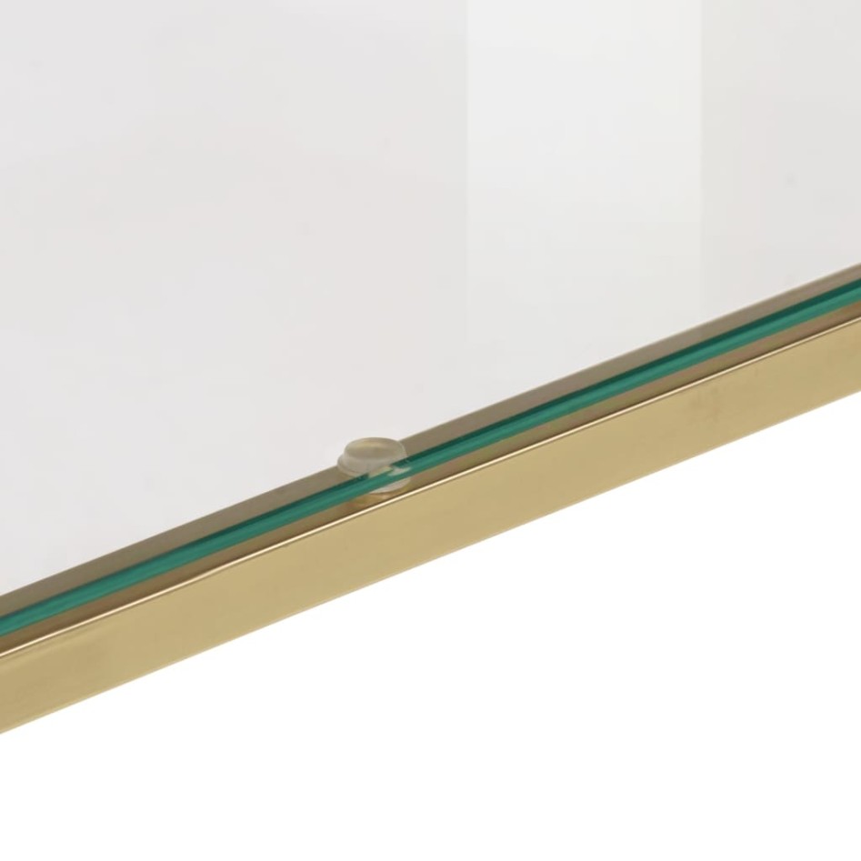 Mesa consola acero inoxidable dorado y vidrio