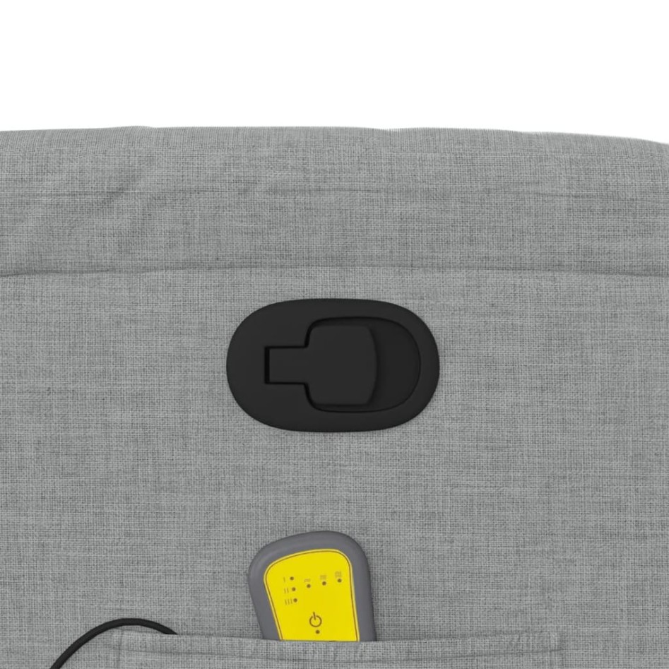 Sillón de masaje reclinable de pie de tela gris