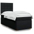 Cama box spring con colchón tela negro 90x200