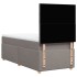 Cama box spring con colchón tela gris taupe 90x200