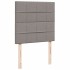 Cama box spring con colchón tela gris taupe 90x200