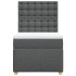 Cama box spring con colchón tela gris oscuro 90x200