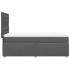 Cama box spring con colchón tela gris oscuro 90x200