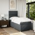 Cama box spring con colchón tela gris oscuro 100x200