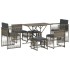 Set comedor jardín 7 pzas y cojines ratán sintético