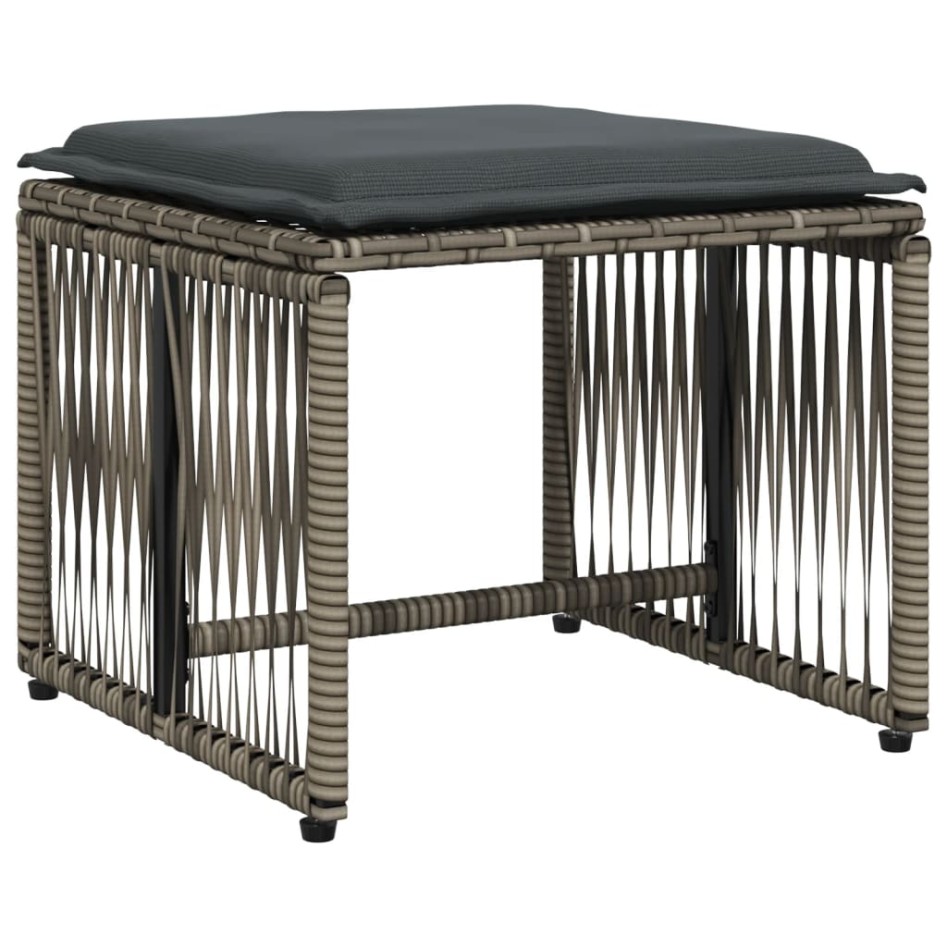 Set comedor jardín 7 pzas y cojines ratán sintético