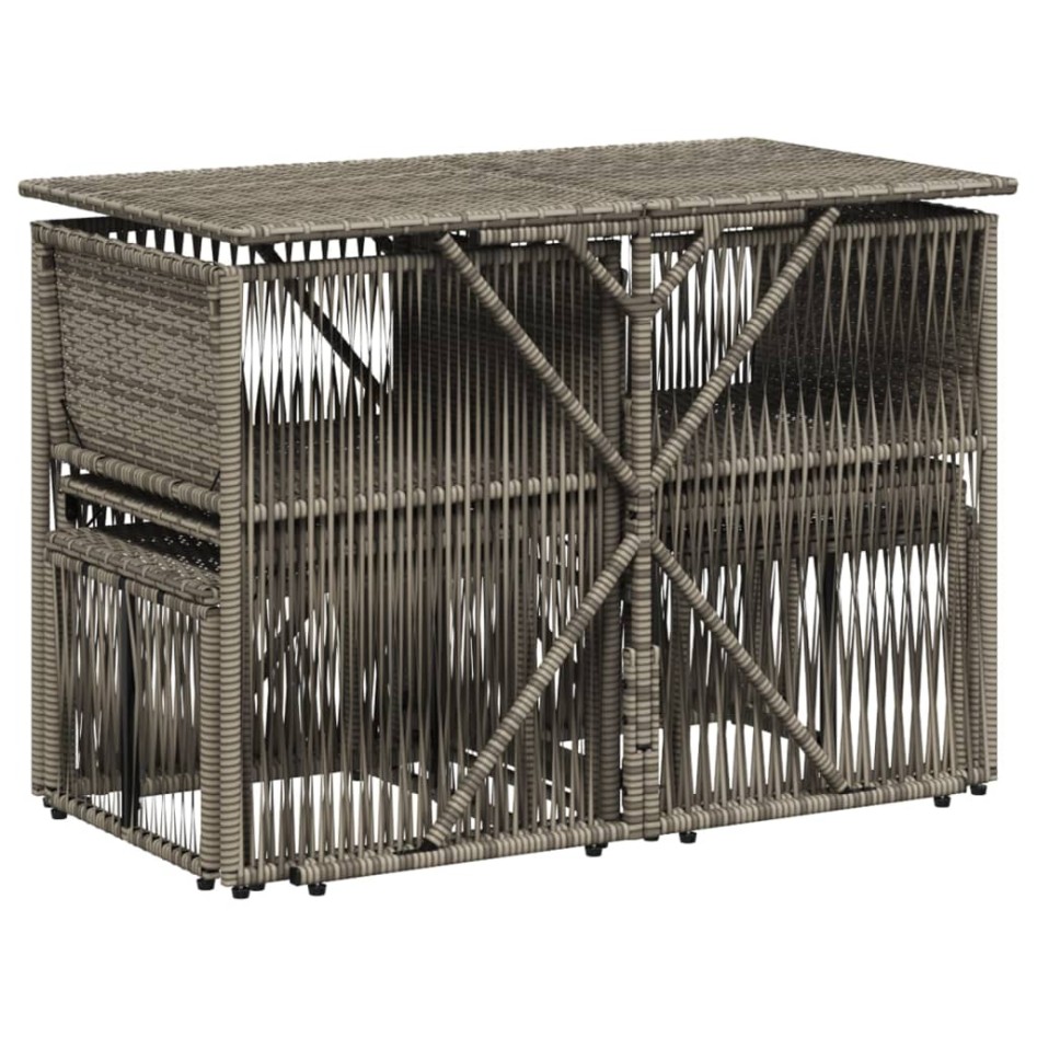 Set comedor jardín 7 pzas y cojines ratán sintético