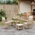 Set comedor de jardín 7 pzas con cojines ratán sintético