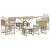 Set comedor de jardín 7 pzas con cojines ratán sintético