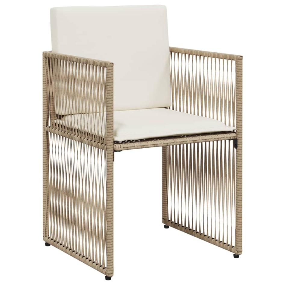 Set comedor de jardín 7 pzas con cojines ratán sintético