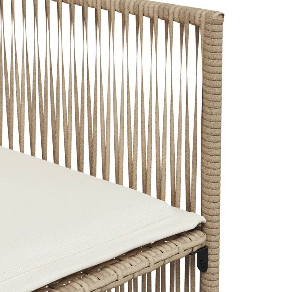 Set comedor de jardín 7 pzas con cojines ratán sintético