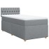 Cama box spring con colchón tela gris claro 90x190