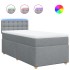 Cama box spring con colchón tela gris claro 90x190