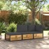 Set de sofás de jardín con cojines 3 pzas madera maciza