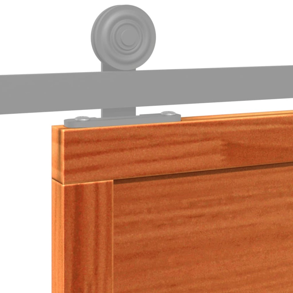 Puerta de granero madera maciza pino marrón miel 100x208