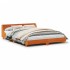 Cama sin colchón madera maciza de pino marrón cera 140x200