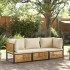 Set de sofás de jardín con cojines 3 pzas madera maciza